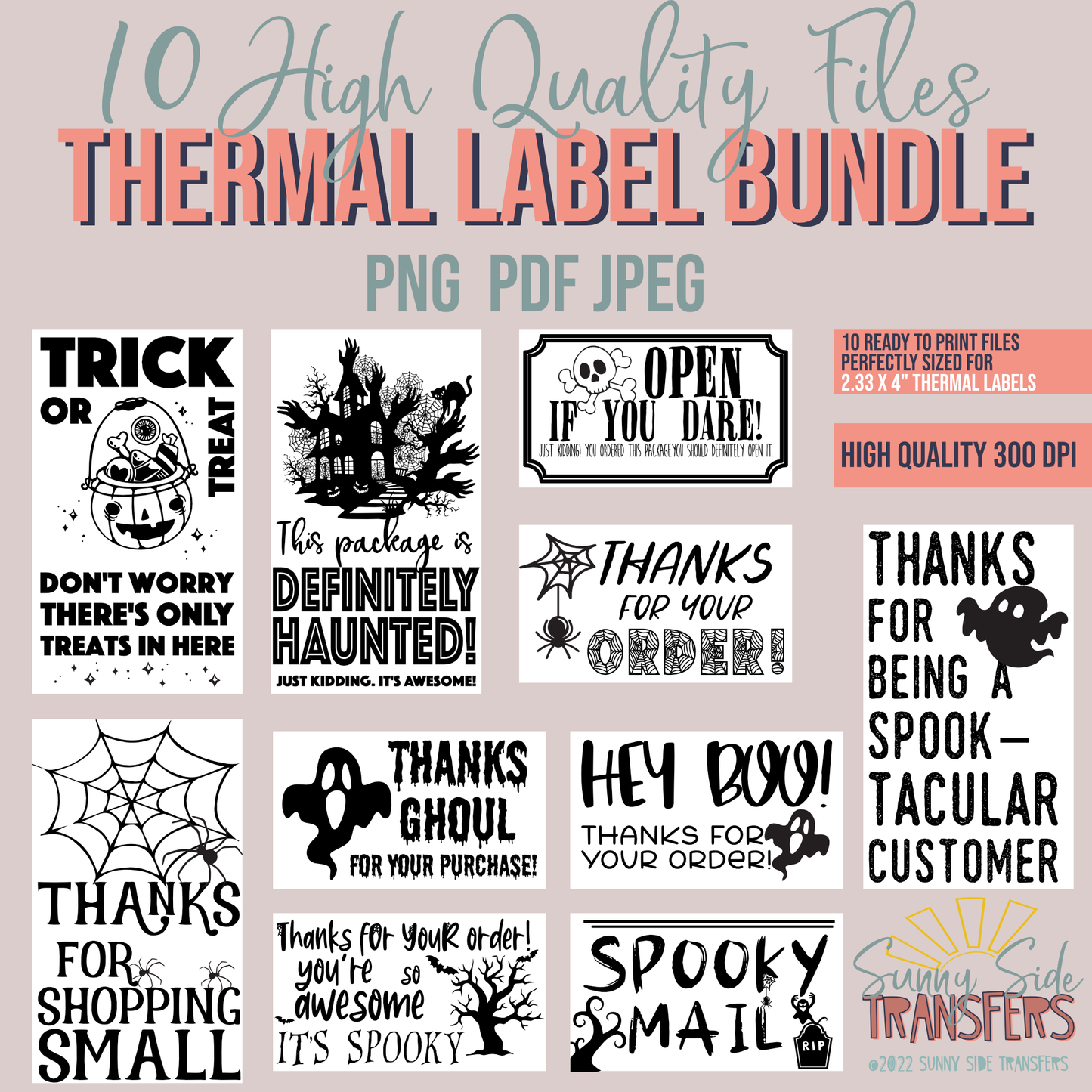 Halloween Digital Thermal Label Bundle