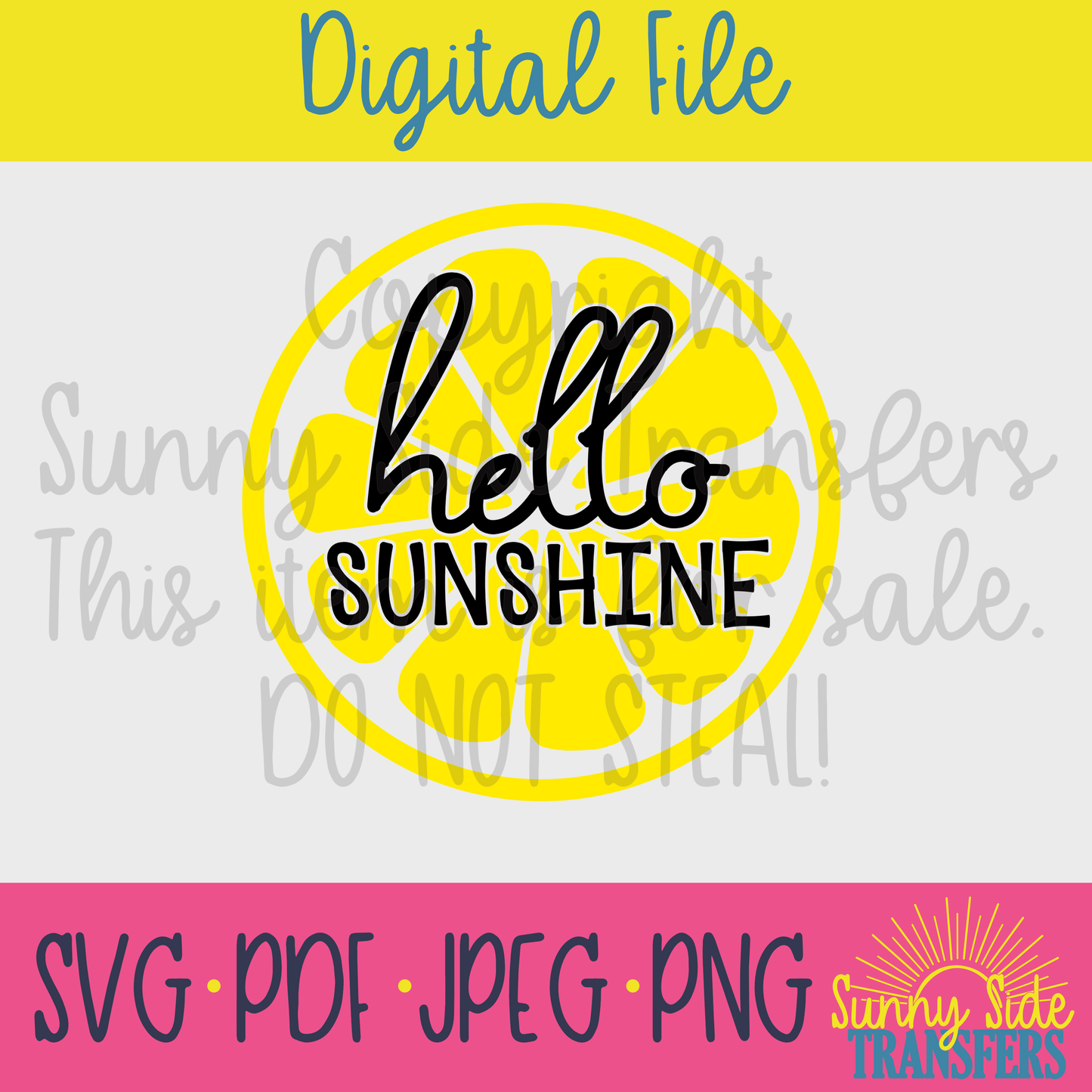 hello sunshine summer svg