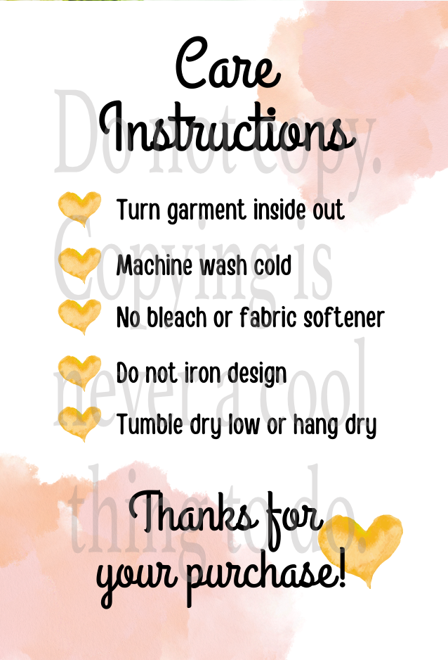 Watercolor Blush Care Card Digital Download